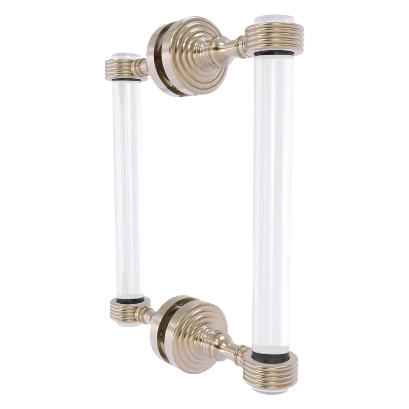 Allied Brass Pacific Grove 8.7" x 2.2" Antique Pewter Solid Brass 8-Inch Back to Back Shower Door Pull With Grooved Accents Bulk Order