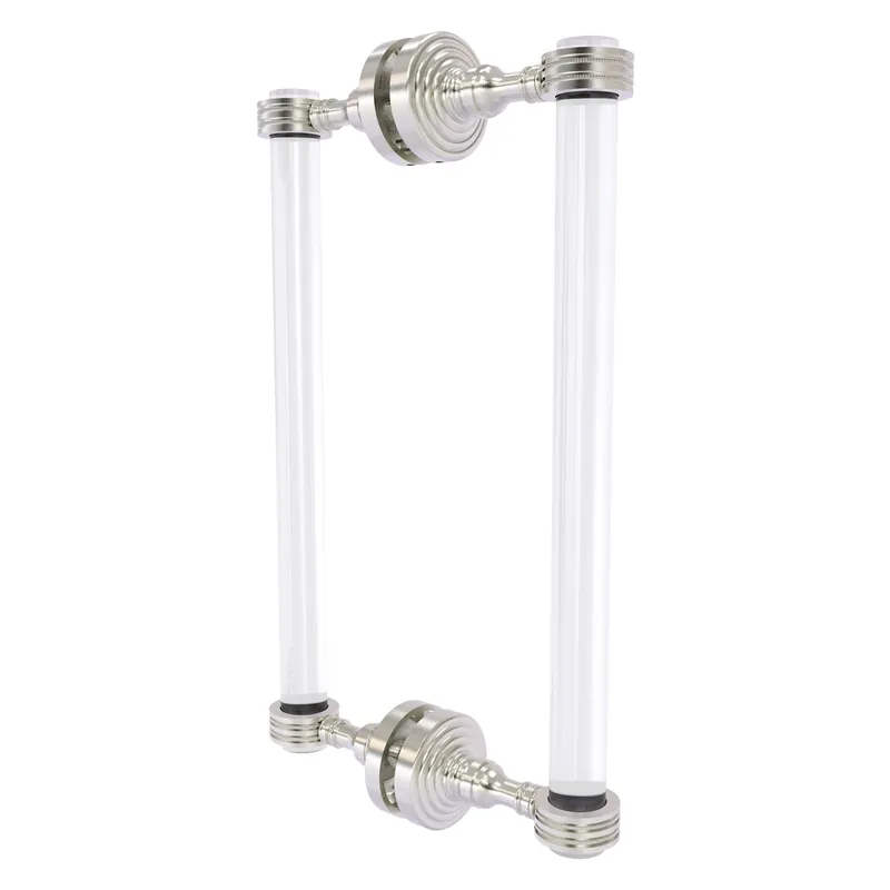 Express Delivery Allied Brass Pacific Grove 8.7" x 2.2" Satin Nickel Solid Brass 12-Inch Back-to-Back Shower Door Pull With Dotted Accents