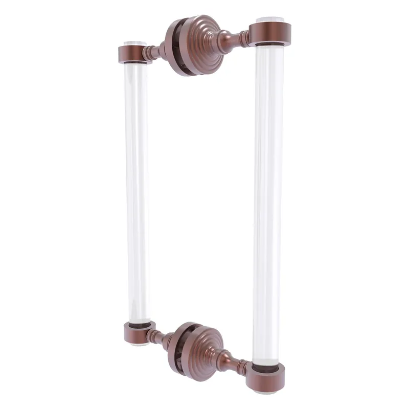 Allied Brass Pacific Grove 8.7" x 2.2" Antique Copper Solid Brass 12-Inch Back-to-Back Shower Door Pull Wholesale
