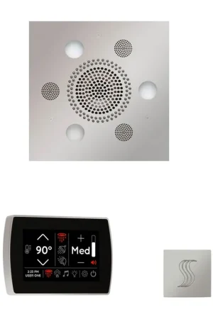 Worldwide Shipping ThermaSol The Wellness Polished Chrome Finish Serenity Advanced Square Package with 5" SignaTouch and SteamVection
