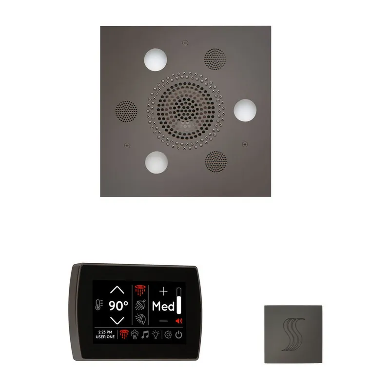 Next Day Delivery ThermaSol The Wellness Black Nickel Finish Serenity Advanced Square Package with 5" SignaTouch and SteamVection