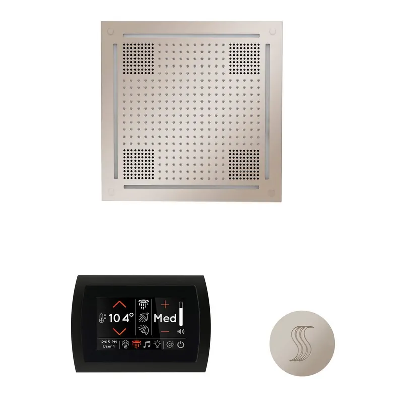 ThermaSol The Wellness Polished Nickel Finish Hydrovive Steam Package with 5" Flushmount SignaTouch and Round SteamVection Last Chance