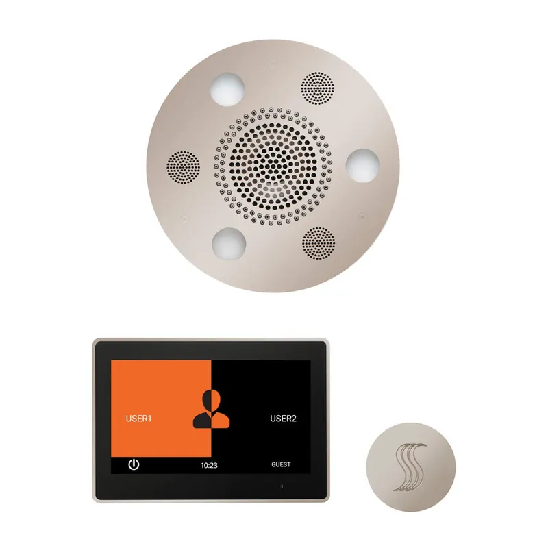 ThermaSol The Wellness Polished Nickel Finish Serenity Advanced Round Steam Package with 10" ThermaTouch and SteamVection Holiday Sale