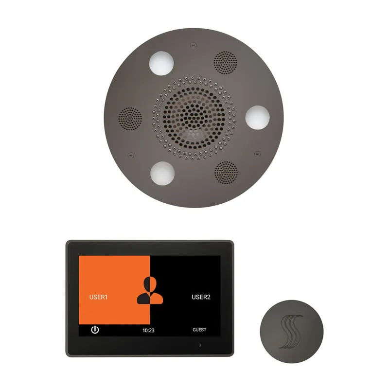 Buy Online ThermaSol The Wellness Black Nickel Finish Serenity Advanced Round Steam Package with 10" ThermaTouch and SteamVection