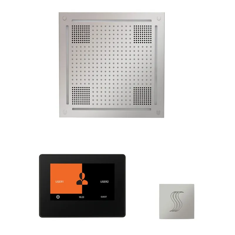 Price Cut ThermaSol The Wellness Polished Chrome Finish Hydrovive Steam Square Package with 7" ThermaTouch and SteamVection