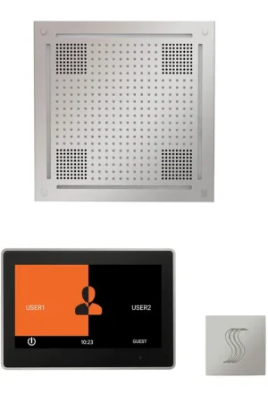 Affordable ThermaSol The Wellness Polished Chrome Finish Hydrovive Steam Square Package with 10" ThermaTouch and SteamVection