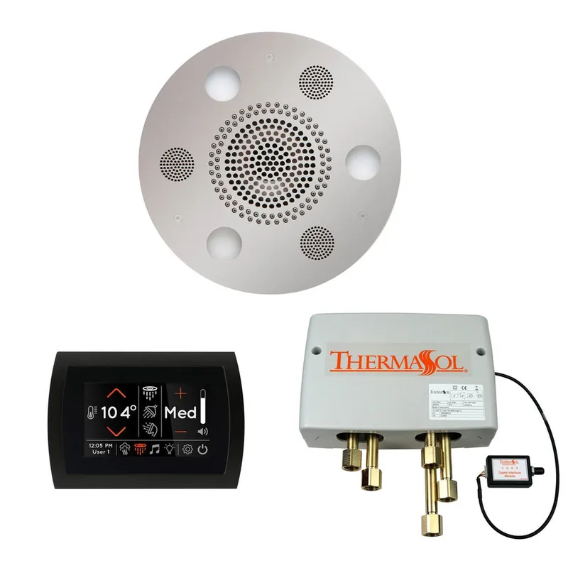 ThermaSol The Wellness Polished Chrome Finish Serenity Advanced Round Shower Package with 5" Flushmount SignaTouch Clearance