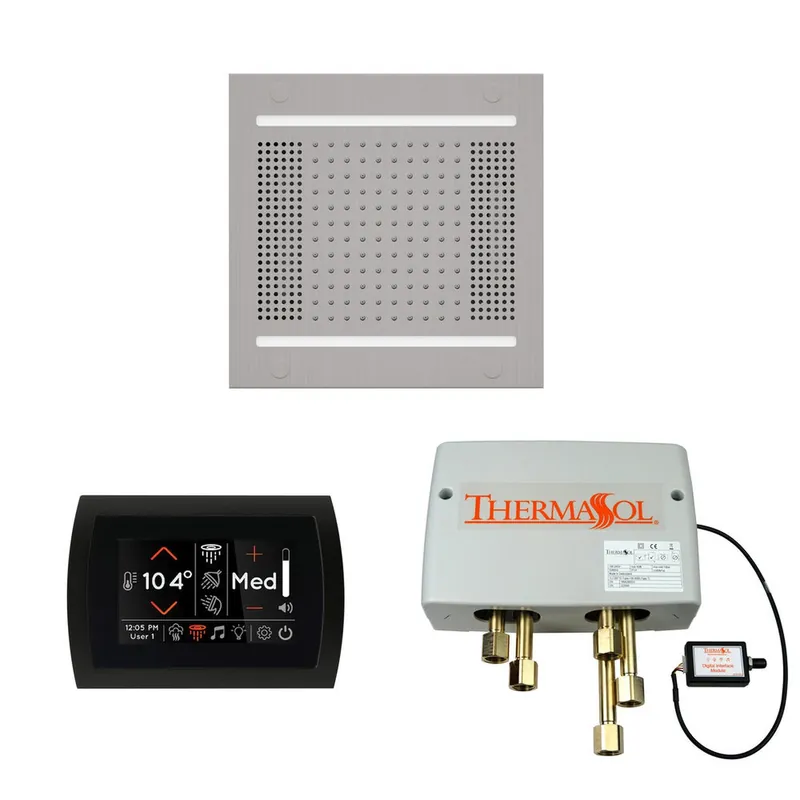 Free Returns ThermaSol The Wellness Satin Chrome Finish Hydrovive14 Shower Package with 5" Flushmount SignaTouch