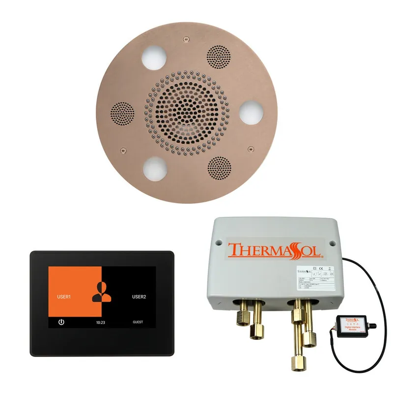 ThermaSol The Wellness Satin Nickel Finish Serenity Advancedd Round Shower Package with 7" ThermaTouch Original