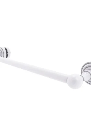 Allied Brass Dottingham 20" x 4.9" Matte White Solid Brass Shower Door Towel Bar Must Have