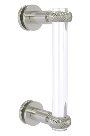Allied Brass Clearview 9" x 1.7" Satin Nickel Solid Brass Single Side Shower Door Pull With Twisted Accents Direct From Manufacturer