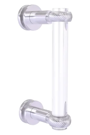 Allied Brass Clearview 9" x 1.7" Satin Chrome Solid Brass Single Side Shower Door Pull With Twisted Accents Next Day Delivery