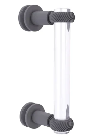 Allied Brass Clearview 9" x 1.7" Matte Gray Solid Brass Single Side Shower Door Pull With Twisted Accents Special Discount