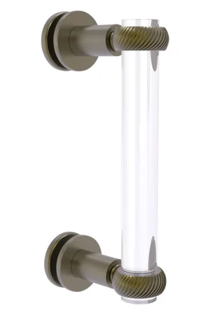 Allied Brass Clearview 9" x 1.7" Antique Brass Solid Brass Single Side Shower Door Pull With Twisted Accents Best Seller