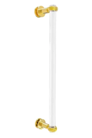 Allied Brass Clearview 19" x 4" Polished Brass Solid Brass Single Side Shower Door Pull With Twisted Accents Luxury