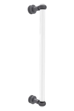 Allied Brass Clearview 19" x 4" Matte Gray Solid Brass Single Side Shower Door Pull With Twisted Accents Weekend Sale