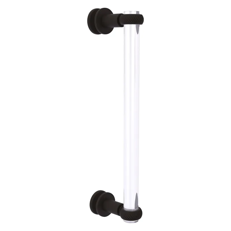 Deal Allied Brass Clearview 13" x 1.7" Oil Rubbed Bronze Solid Brass Single Side Shower Door Pull With Twisted Accents