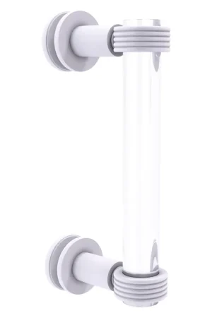 Allied Brass Clearview 9" x 1.7" Matte White Solid Brass Single Side Shower Door Pull With Grooved Accents Exclusive