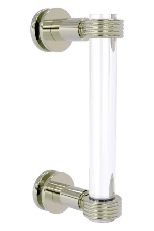 Allied Brass Clearview 9" x 1.7" Polished Nickel Solid Brass Single Side Shower Door Pull With Grooved Accents Limited Offer