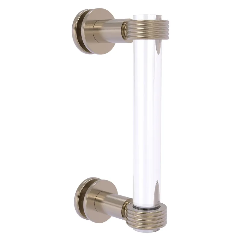 Allied Brass Clearview 9" x 1.7" Antique Pewter Solid Brass Single Side Shower Door Pull With Grooved Accents Big Sale