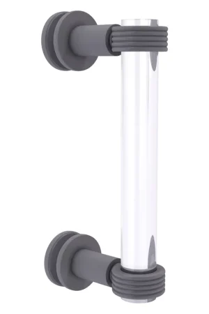 Allied Brass Clearview 9" x 1.7" Matte Gray Solid Brass Single Side Shower Door Pull With Grooved Accents Mega Sale