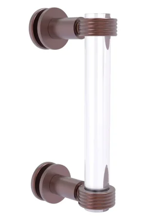 Allied Brass Clearview 9" x 1.7" Antique Copper Solid Brass Single Side Shower Door Pull With Grooved Accents Free Returns