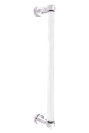 Allied Brass Clearview 19" x 4" Satin Chrome Solid Brass Single Side Shower Door Pull With Grooved Accents Big Sale