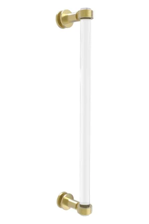 Worldwide Shipping Allied Brass Clearview 19" x 4" Satin Brass Solid Brass Single Side Shower Door Pull With Grooved Accents