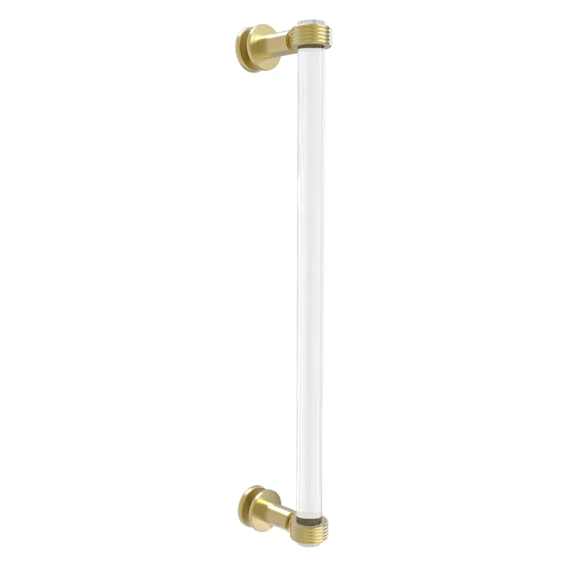 Worldwide Shipping Allied Brass Clearview 19" x 4" Satin Brass Solid Brass Single Side Shower Door Pull With Grooved Accents