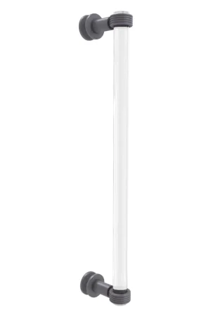 Allied Brass Clearview 19" x 4" Matte Gray Solid Brass Single Side Shower Door Pull With Grooved Accents Exclusive