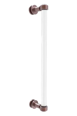 Allied Brass Clearview 19" x 4" Antique Copper Solid Brass Single Side Shower Door Pull With Grooved Accents Certified