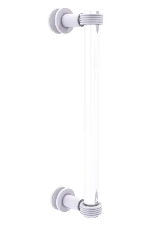 Allied Brass Clearview 13" x 1.7" Matte White Solid Brass Single Side Shower Door Pull With Grooved Accents Warranty Included