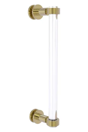Allied Brass Clearview 13" x 1.7" Unlacquered Brass Solid Brass Single Side Shower Door Pull With Grooved Accents Trending