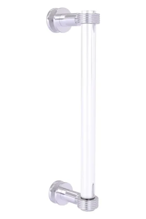 Allied Brass Clearview 13" x 1.7" Satin Chrome Solid Brass Single Side Shower Door Pull With Grooved Accents Budget