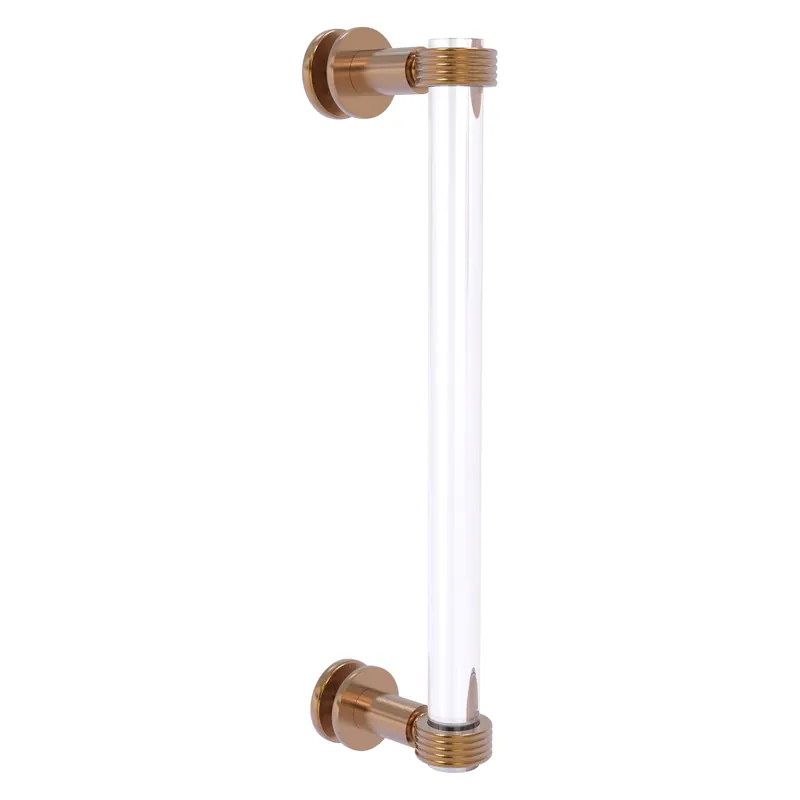 Flash Sale Allied Brass Clearview 13" x 1.7" Brushed Bronze Solid Brass Single Side Shower Door Pull With Grooved Accents