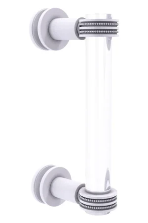 Allied Brass Clearview 9" x 1.7" Matte White Solid Brass Single Side Shower Door Pull With Dotted Accents Seasonal Sale
