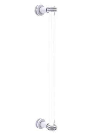 Allied Brass Clearview 19" x 4" Matte White Solid Brass Single Side Shower Door Pull With Dotted Accents Direct From Manufacturer