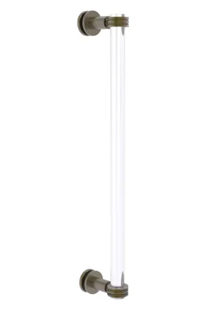 Allied Brass Clearview 19" x 4" Antique Brass Solid Brass Single Side Shower Door Pull With Dotted Accents Limited Edition