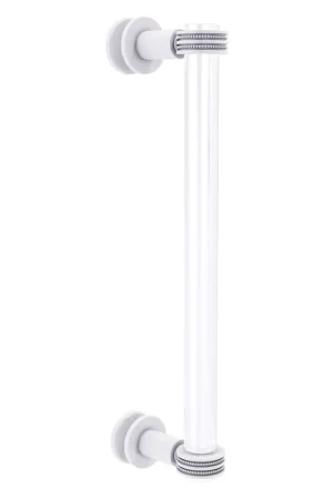 Allied Brass Clearview 13" x 1.7" Matte White Solid Brass Single Side Shower Door Pull With Dotted Accents Factory Price