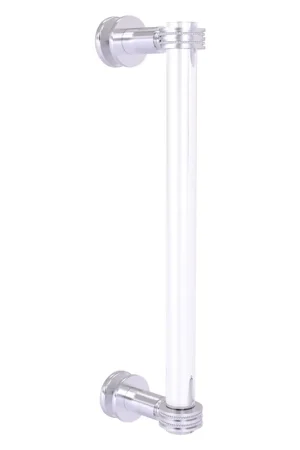 Allied Brass Clearview 13" x 1.7" Satin Chrome Solid Brass Single Side Shower Door Pull With Dotted Accents Modern