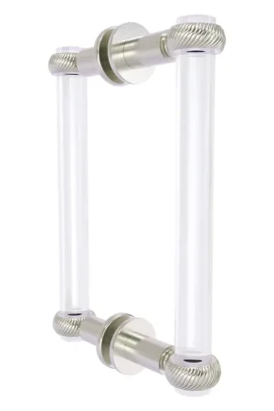 Allied Brass Clearview 9" x 1.7" Satin Nickel Solid Brass Back-to-Back Shower Door Pull With Twisted Accents Best Price