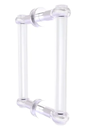 Allied Brass Clearview 9" x 1.7" Satin Chrome Solid Brass Back-to-Back Shower Door Pull With Twisted Accents Affordable