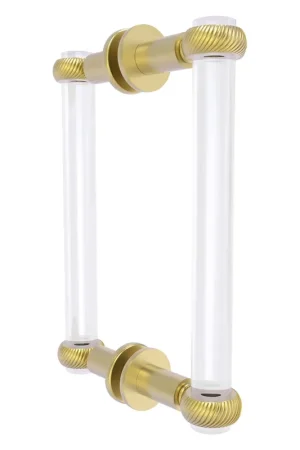 Allied Brass Clearview 9" x 1.7" Satin Brass Solid Brass Back-to-Back Shower Door Pull With Twisted Accents Low Price