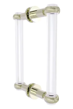 Allied Brass Clearview 9" x 1.7" Polished Nickel Solid Brass Back-to-Back Shower Door Pull With Twisted Accents In Demand