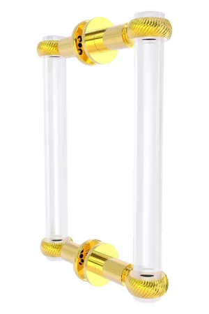 Allied Brass Clearview 9" x 1.7" Polished Brass Solid Brass Back-to-Back Shower Door Pull With Twisted Accents Limited Offer
