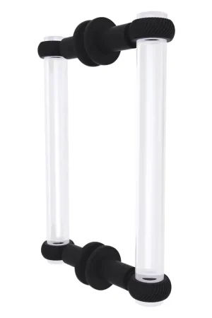 Allied Brass Clearview 9" x 1.7" Matte Black Solid Brass Back-to-Back Shower Door Pull With Twisted Accents Cheap