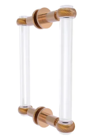 Allied Brass Clearview 9" x 1.7" Brushed Bronze Solid Brass Back-to-Back Shower Door Pull With Twisted Accents Hot Deal