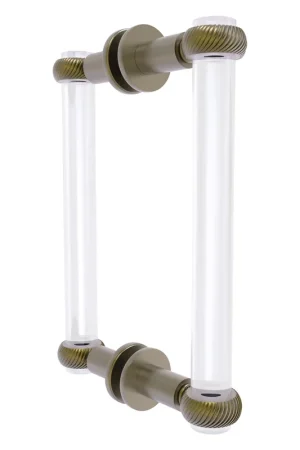 Allied Brass Clearview 9" x 1.7" Antique Brass Solid Brass Back-to-Back Shower Door Pull With Twisted Accents Free Returns
