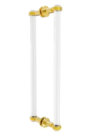 Allied Brass Clearview 19" x 1.7" Polished Brass Solid Brass Back-to-Back Shower Door Pull With Twisted Accents Limited Edition