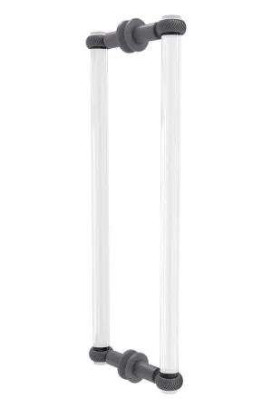 Allied Brass Clearview 19" x 1.7" Matte Gray Solid Brass Back-to-Back Shower Door Pull With Twisted Accents Viral